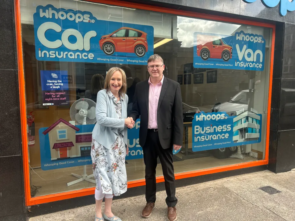 John Byrne of Viatec and Siobhan McSharry of Whoops.ie