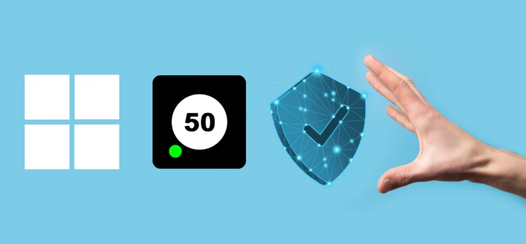 Banner containing Windows Logo, Sage Logo and Security Image